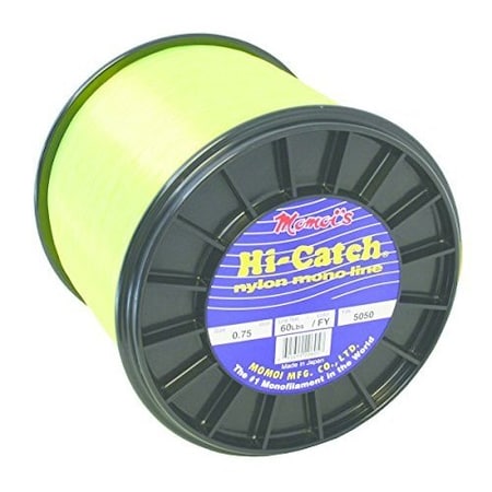 Momoi HiCatch Mono Line 60Lb 5050Yd HiVis Yellow 5Lb Spool 20605